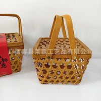 Handwoven Bamboo Gift Basket for Festivals and Storage