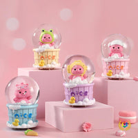 Cute Panda Crystal Ball Ornament with Luminous Feature, Mini Cartoon Pet Figurine for Students, Birthday Gift