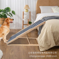 Foldable Wooden Pet Ramp for Dogs - Portable Assistant for High Surfaces - Indoor and Outdoor Use