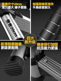 Telescoping Aluminum Extension Ladder, Heavy-Duty Portable Multi-Purpose Folding Ladder for Home and Engineering