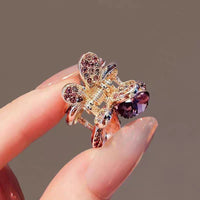 Purple Bowknot Mini Hair Claw Clip for Women, Elegant Jewelry Accessory for Evening Dresses