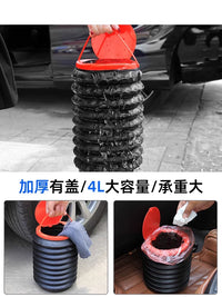 Foldable Car Trash Can with Umbrella Storage for Front and Rear Seats
