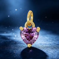 18K Gold Plated Zircon Geometric Heart Pendant for DIY Jewelry Making
