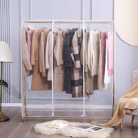 Garment Rack Dust Cover for Clothes Storage, Transparent Full Enclosure