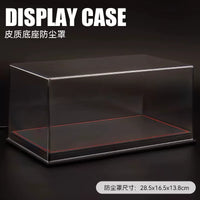 Display Case for 1/18 1/24 Scale Model Cars, Dustproof Acrylic/Wood/Leather Box with Optional Lighting