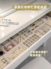 Jewelry Box Drawer Organizer Tray with Dividers for Earrings, Necklaces, Rings, and Accessories