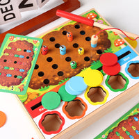 Magnetic Worm Catching Color Matching Game for Kids