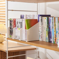 Minimalist Solid Color Plastic Desktop Double-Layer Bookends for Kids' Books and Notebooks