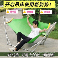 Foldable Hammock Stand with Large Hammock Net for Outdoor Camping and Indoor Napping