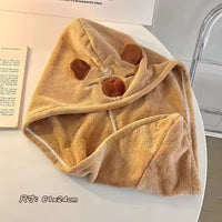 Cartoon Absorbent Quick Dry Hair Towel Cap for Adults