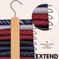 Premium Wooden Tie and Belt Hanger with Multiple Hooks, Space-Saving Design