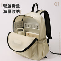 New Foldable Backpack Diamond Lattice Lightweight Travel Student School Bag Multi-purpose Shoulder Bag