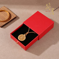 Elegant Drawer Jewelry Gift Box for Necklaces and Ornaments, Festive Red Packaging