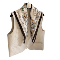 Herringbone Silk Scarf for Women, Versatile Decorative Shawl with Fashion Print
