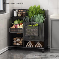 Multi-layer Kitchen Storage Rack with Fruit Vegetable Baskets and Wheels