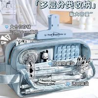 5-Layer Large Capacity Transparent Pencil Case for Students