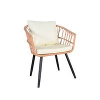 Outdoor PE Wicker Bistro Set with Cushions, 3-Piece Patio Furniture for Garden Balcony