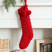 Knitted Christmas Stocking Large 46cm for Gifts and Decoration