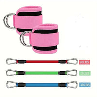 Resistance Band Set with Ankle Straps and Door Anchor for Home Fitness
