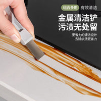 Multi-functional Crevice Cleaning Brush with Scraper for Tile Grout, Kitchen, Window Grooves