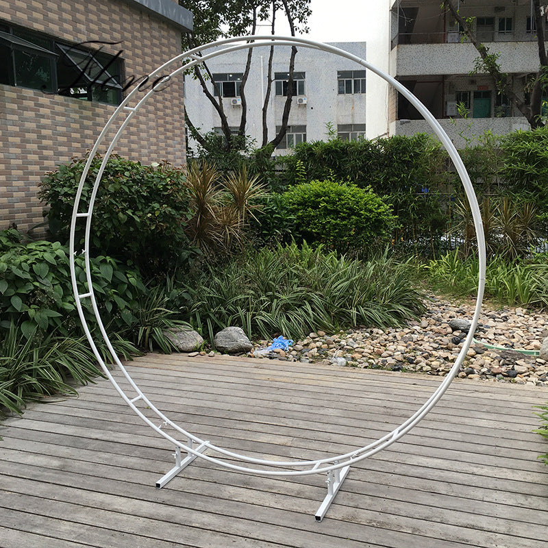 Double Round Metal Wedding Arch for Outdoor Background Decoration