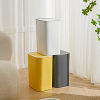 2026 New Japanese Style Press-Type Trash Can with Lid for Narrow Spaces, Bathroom, Home, Plastic Waste Bin