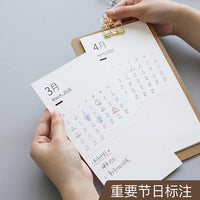 Wooden Perpetual Desk Calendar with Countdown Function, Multi-functional Home Office Decor
