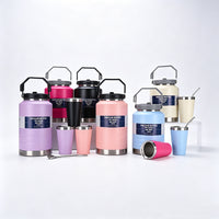 Large Capacity 304 Stainless Steel Insulated Water Bottle with Handle for Outdoor Camping