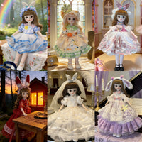 BJD Doll Clothes Set for 30cm Dolls, Lolita Style Dress Outfit