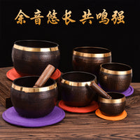 Tibetan Singing Bowl Set for Meditation & Yoga - Hand-Hammered Copper Sound Therapy Bowl with Cushion & Mallet