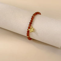 Colorful Stone Mini Bracelet with Butterfly Charm, Multi-layer Beaded Summer Bracelet