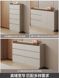 Italian Style Ultra-Thin Chest of Drawers, 20cm Narrow Solid Wood Storage Cabinet for Bedroom