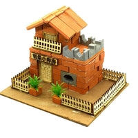 Mini Mason Building Model Kit DIY Small Bricks Real Cement House Construction Toy for Kids