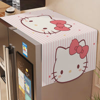 Refrigerator Dust Cover with Storage Pockets, Oil-Proof and Dust-proof Top Protector for Single/Double Door Fridges