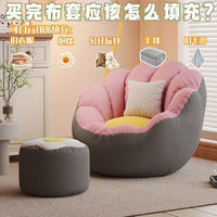 Lazy Sofa Cover, Old Clothes Filling Bean Bag Cover, Washable Fabric Cover, Removable and Washable