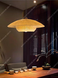 Chinese Style Wood Pendant Light for Dining Room and Teahouse