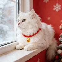 New Year Pet Collar with Lucky Bell Charm for Cats and Dogs