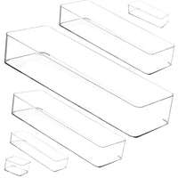 Clear Acrylic Narrow Rectangular Organizer for Desk, Vanity, Kitchen - Multi-purpose Storage Box