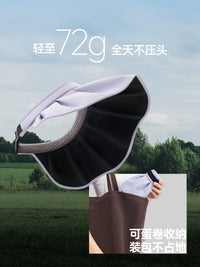 Banana Under Shell Sun Visor Hat for Women, Large Brim UV Protection Outdoor Sun Hat
