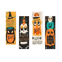 4-Piece Fall Welcome Sign Wooden Door Decor for Halloween & Thanksgiving Indoor/Outdoor