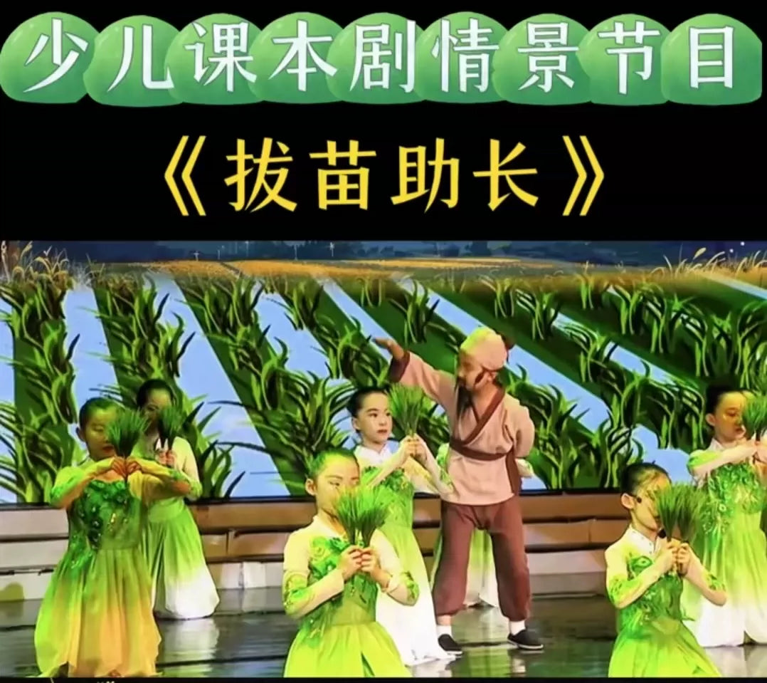 Children's Farmer, Old Woman, or Scholar Costume for Stage Performance