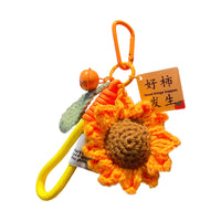 Sunflower Knitted Keychain Pendant for Graduation & Exam Motivation