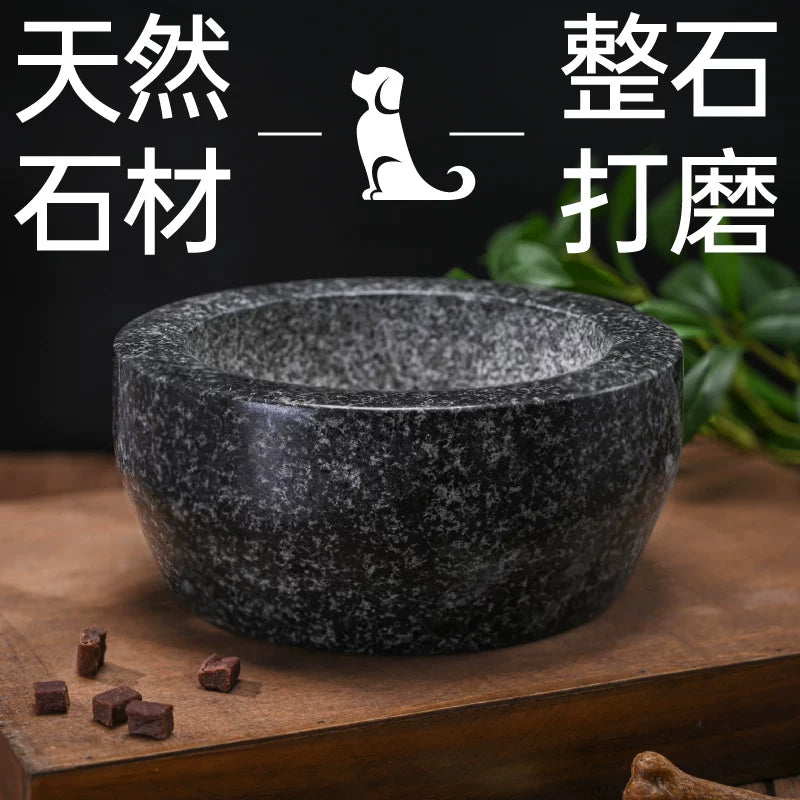 Heavy-Duty Anti-Tip Stone Pet Bowl for Cats and Dogs, Large Capacity Food and Water Dish