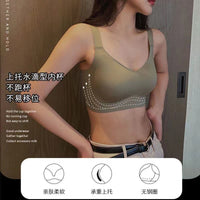 Jelly Support Seamless Wireless Bra for Large Busts, Thin Gathered Anti-Sagging Sports Underwear