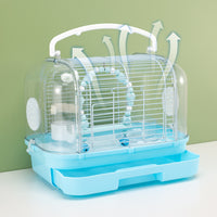Portable Bird Carrier Cage for Parakeets, Peonies, Sun Conures, and Large Parrots - High-Grade Metal Travel Cage
