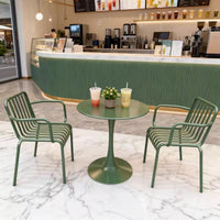 Outdoor Patio Bistro Set with Table and Three Chairs for Cafe Garden Balcony