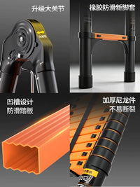 Magnesium Alloy Telescoping A-Frame Ladder, Foldable Carbon Steel & Stainless Steel Thickened Portable Engineering Lift Ladder