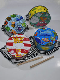 Kids' Percussion Drum Toy for Toddlers and Infants, Hand Drum with Sticks