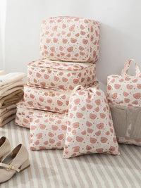 7-Piece Cartoon Travel Storage Bag Set for Clothes and Underwear