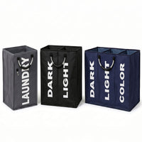 Foldable Oxford Fabric Laundry Hamper with Aluminum Handles, Large Capacity Storage Basket for Clothes and Sundries